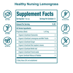 Healthy Nursing Lemongrass Lactation Tea-USDA Organic & Caffeine Free-